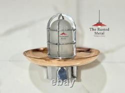 Retro Industrial Aluminum Ceiling Lamp with Copper Shade & White Milk Glass