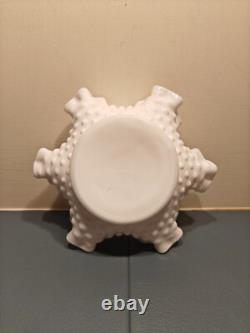 Ruffled Fenton Hobnail Milk Glass candy dishes Vintage glassware lot of 5