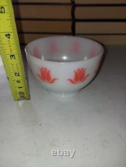 SALMON COLOR TULIP Anchor Hocking Fire King Vintage Cottage Cheese Promo Bowl