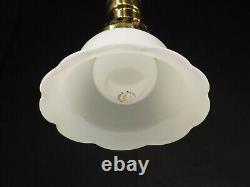 SET 4 Antique 1890s White Milk Glass Shade Pendant Light Ceiling Fixtures 2-PAIR