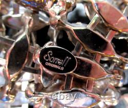 SORRELL ORIGINALS White MIlk Glass Rhinestone Tassel Statement Necklace