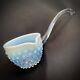 Scarce Vintage Blue Opalescent Hobnail Punch Bowl Ladle Glass