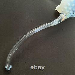 Scarce Vintage Blue Opalescent Hobnail Punch Bowl Ladle Glass