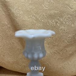 Scarce Vintage Milk Glass Winged Mermaid Sirene Candlestick Holder 9.5