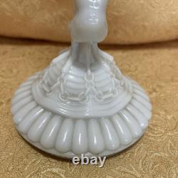 Scarce Vintage Milk Glass Winged Mermaid Sirene Candlestick Holder 9.5
