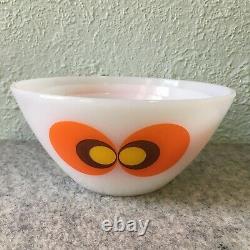 Schott Mainz Jenaer Jena Milk Glass Mixing Bowls Carina Owl Eyes Mid-Century Vtg