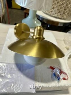 Serena & Lily Marine Outdoor Sconce-Brass/White Milk Glass