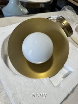 Serena & Lily Marine Outdoor Sconce-Brass/White Milk Glass