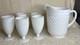 Set 6 Anchor Hocking White Milk Glass Hobnail Pitcher & 5 Goblets Water Glass