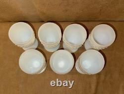 Set 7 Anchor Hocking White Milk Glass Hobnail Goblet Water Glass 5.5 10 Ounce