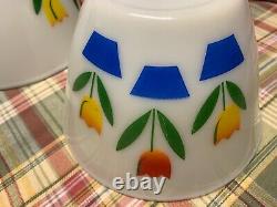 Set Of 2 Vintage Fire King Oven Ware Tulip Stacking Nesting Mixing Bowls