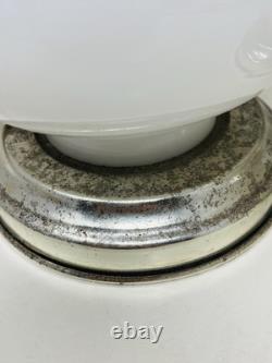 Set Of 2 Vintage Hurricane 3 Way Lamps White Milk Glass Pink Floral Blossom 15