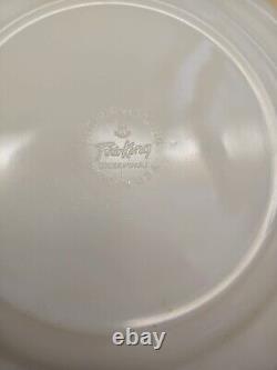 Set Of 20 Anchor Hocking Fire King White Gold Edge Bowls Plates Milk Glass