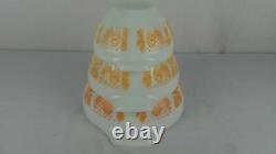 Set Of 3 Vtg Pyrex Amish Orange Butterprint Cinderella Nesting Mixing Bowls Rare