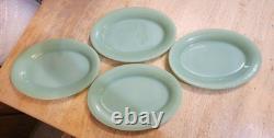 Set Of 4 Vintage FIRE KING Oval Jadeite Restaurant Ware Platters11 1/2 x 8