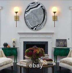 Set of 2 Modern Bedroom Wall Sconce Milk White Glass Shade Mirror Vanity Light