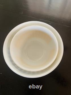 Set of 2 Vintage PYREX Dots Milk Glass Mixing Bowls 401 and402