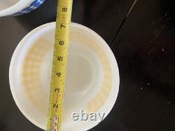 Set of 2 Vintage PYREX Dots Milk Glass Mixing Bowls 401 and402