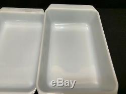 Set of 2 Vintage Pyrex SNOWFLAKE Space Savers 575 & 548 withdamaged Lid