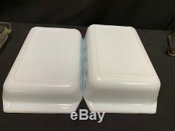 Set of 2 Vintage Pyrex SNOWFLAKE Space Savers 575 & 548 withdamaged Lid