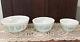 Set Of 3 Pyrex Amish Butter Mixing Nesting Bowls 401 402 403 White Turquoise