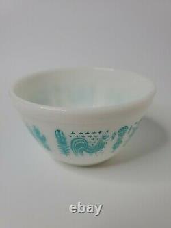 Set of 3 Pyrex Amish Butterprint Turquoise Nesting Mixing Bowls403,402,401