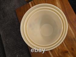 Set of 3 Vintage Fire King Glass Tulip Nesting Kitchen Mixing Bowls MCM