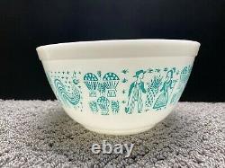 Set of 3 Vintage Pyrex Turquoise Amish Butterprint Nesting Mixing Bowls #401-403