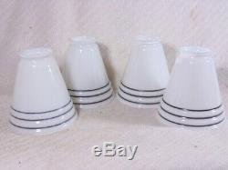 Set of 4 Antique Art Deco Milk Glass Chandelier Light Fixture Shades