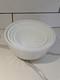 Set Of 4 Fire-king 6, 7, 8, 9 Mixing Serving White Milk Glass Nesting Bowls
