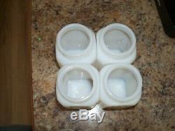 Set of 4 McKee Tipp STICK POTS Milk Glass Range Shakers