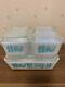 Set Of 4 Pyrex Blue White Old Pyrex Butter Print Amish Very Rare