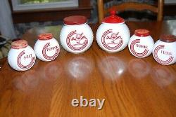 Set of 6 Anchor Hocking Fire King Vitrock Grease Canister Jars