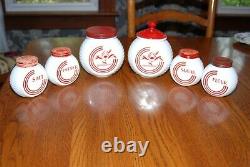 Set of 6 Anchor Hocking Fire King Vitrock Grease Canister Jars