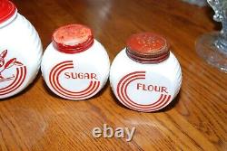 Set of 6 Anchor Hocking Fire King Vitrock Grease Canister Jars