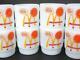 Set Of 8 Mcdonald's Good Morning Canada Milk Glass Fire-king Coffee Mugs C1970's