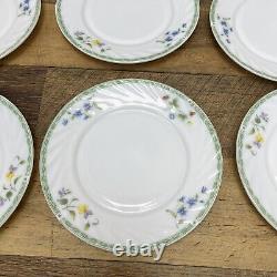 Set of 8 Vintage Milk Glass Floral Gibson Everyday China 8 Salad Plates