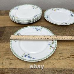 Set of 8 Vintage Milk Glass Floral Gibson Everyday China 8 Salad Plates