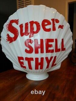 Shell Oil Vintage milk Glass Globe, gas pump