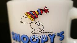 Snoopy Home Ice Coffee MUG CUP Advertising Fire King / Anchor Hocking