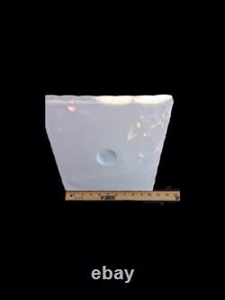 Square White Milk Glass Pedestal Cake Stand With Rum Well, / Pastry Stand, Vtg