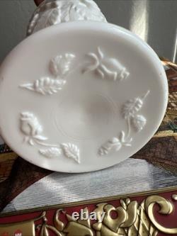 Stunning Pair MADONNA INN Opaque Black and White Milk Glass Goblets Wild Rose