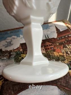 Stunning Pair MADONNA INN Opaque Black and White Milk Glass Goblets Wild Rose