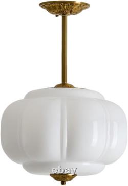 Stylish 15 Milk Glass Semi Flush Mount Ceiling Light White