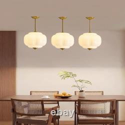 Stylish 15 Milk Glass Semi Flush Mount Ceiling Light White