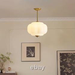 Stylish 15 Milk Glass Semi Flush Mount Ceiling Light White