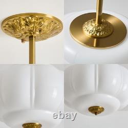 Stylish 15 Milk Glass Semi Flush Mount Ceiling Light White