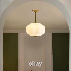 Stylish 15 Milk Glass Semi Flush Mount Ceiling Light White