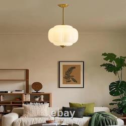 Stylish 15 Milk Glass Semi Flush Mount Ceiling Light White