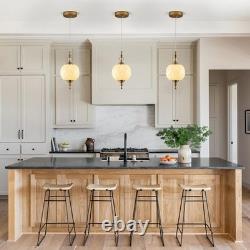 TLOLGT Vintage White Milk Glass Pendant Light 6.3 Hardwired